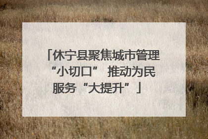 休宁县聚焦城市管理“小切口” 推动为民服务“大提升”